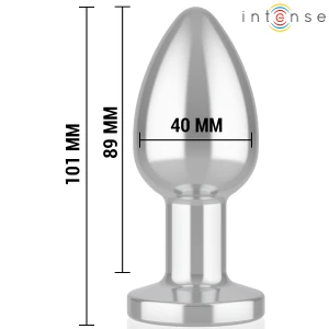 INTENSE - ANALNY ZATYCZKA 10 WIBRACJI METALOWY Z PILOTEM L